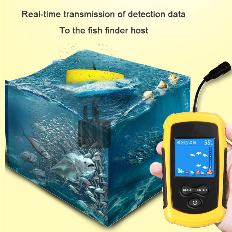 Fish Finder Cable - 100M Bedraad Kleurenscherm Draagbare Sonar Fishfinder