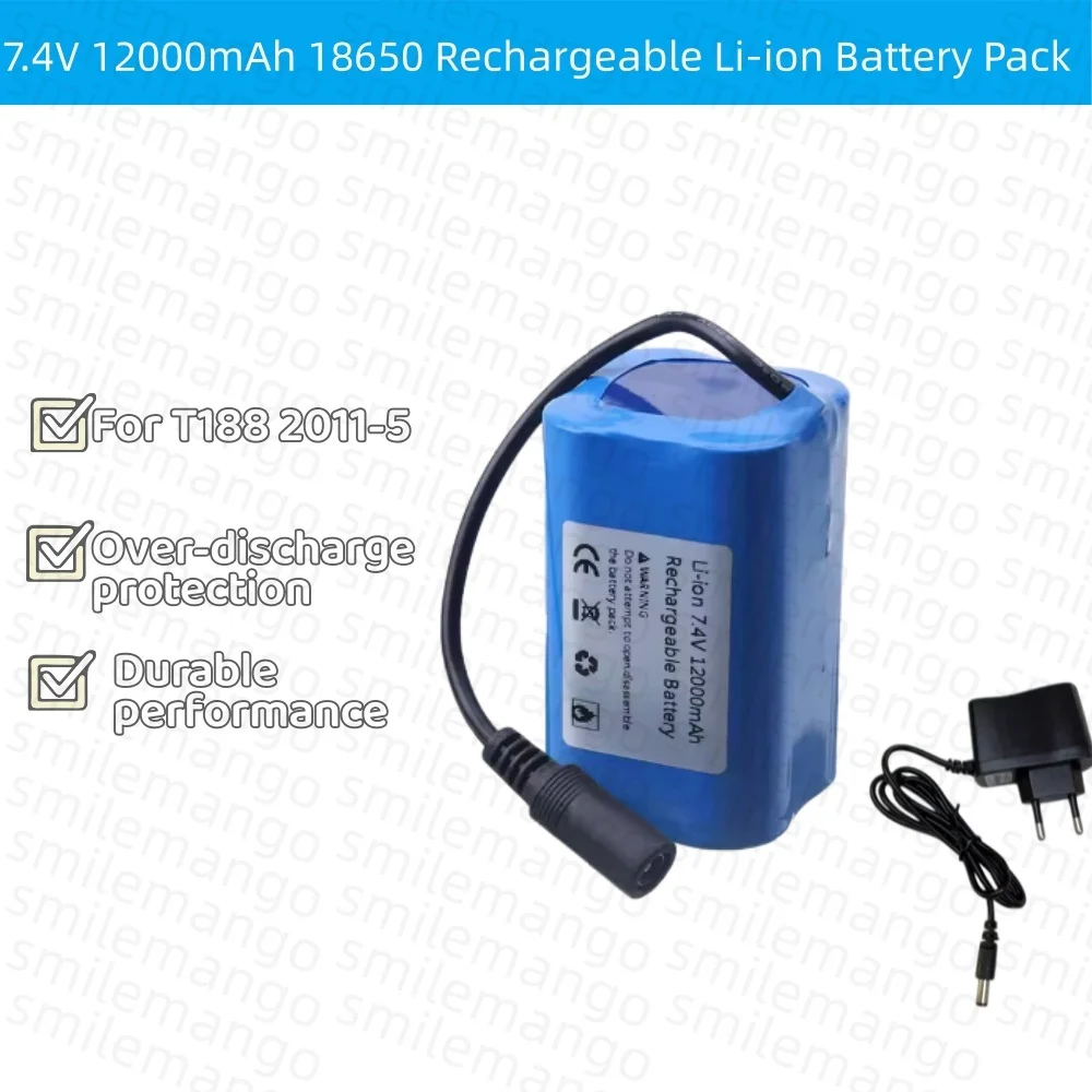 Fish Finder Charger - 7.4V 12000mAh Batterij met USB-lader voor